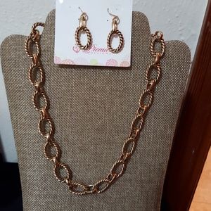 Linked In Necklace and Earrings